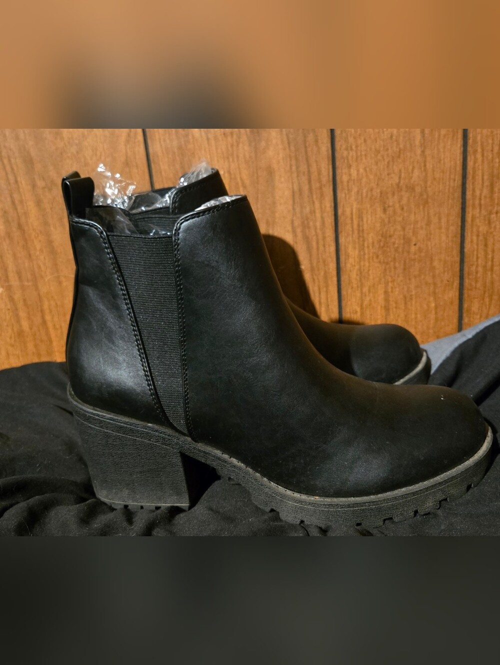 Black Chelsea Block Heel Ankle Boots - Women